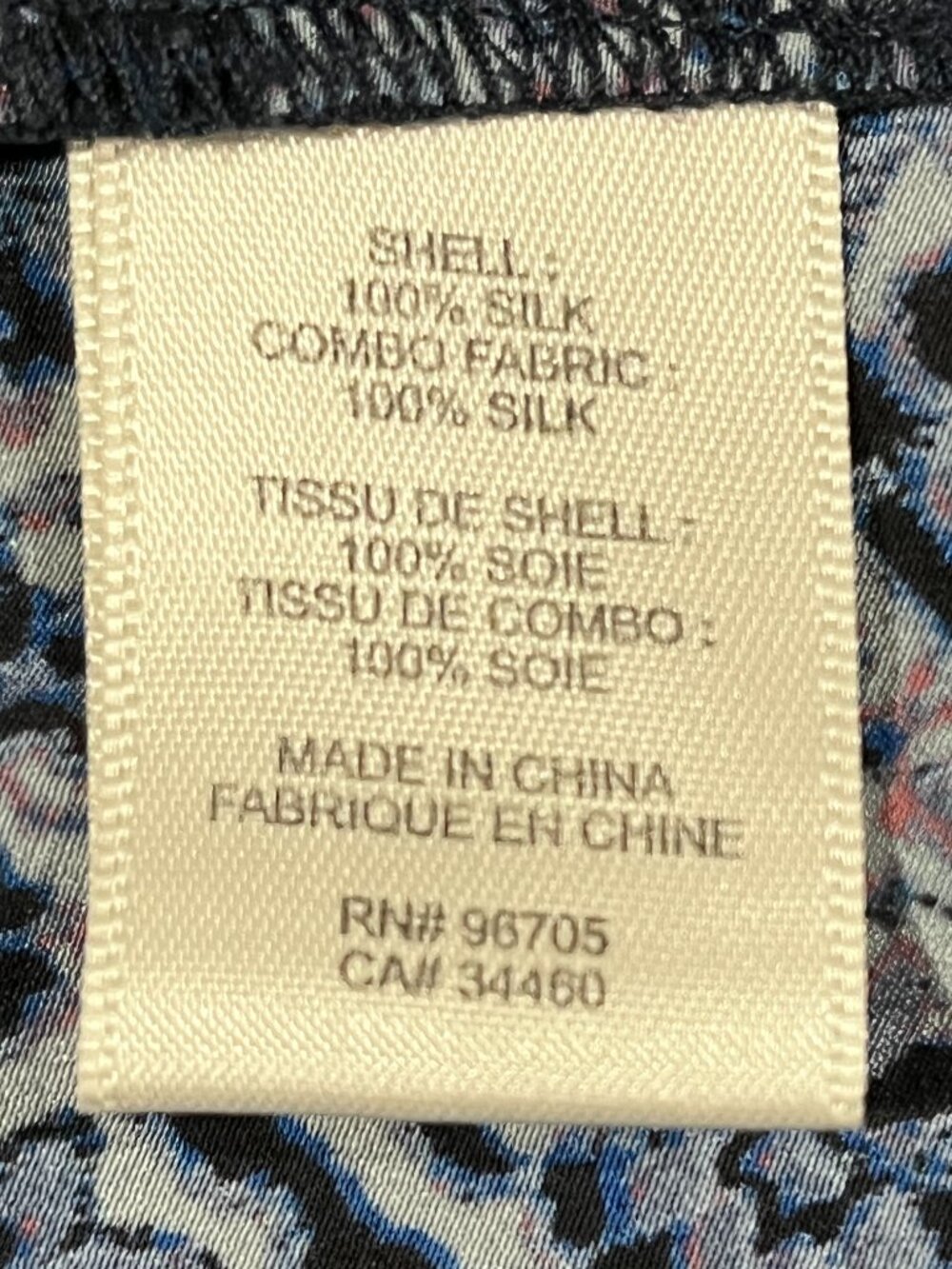 Rebecca Taylor Silk Top in Navy Boho, Size 8 - Picture 10 of 10